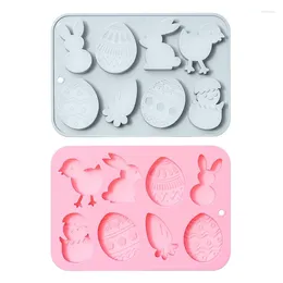 Baking Tools 8 Cavity Easter Eggs Silicone Mould Fondant Cake Holiday DIY Tool For Making Chocolate Candy Soap