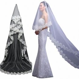 one Layer Lace Edge Veils Wedding Marriage Bridal Voile Veils Decor Party Lg Veil Headwear Wedding Accories Supplies t1OC#