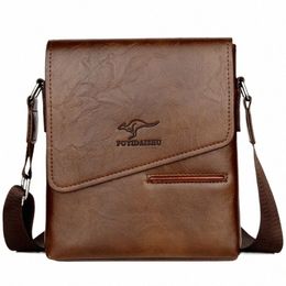 kangaroo Luxury Brand Vintage Men Shoulder Bag Leather Menger Bag Waterproof Office Busin Crossbody Bag For Male Handbags c6Z7#