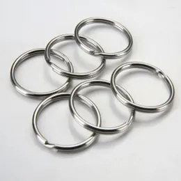 Keychains 10Pcs/lot Stainless Steel Keyring Split Ring 15/20/ 25mm High Quality Key Diy Accessories