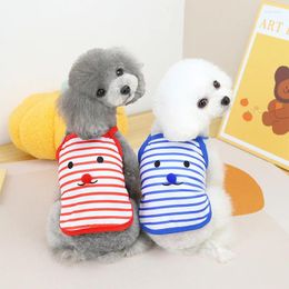 Dog Apparel Puppy Comfortable Breathable Cool Clothes Spring And Summer Clothing Striped Sling Small Medium Pets