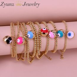 Bracelets 5PCS Lucky Eye Gold Ball Beads Bracelet Turkish Eye Charms Beaded Bracelet for Women Girls Men Jewellery