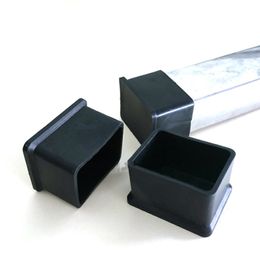 2/4/8Pcs Black Square PVC Rubber Chair Leg Caps Non-slip Table Foot Dust Cover Socks Floor Protector Pads Pipe Plugs