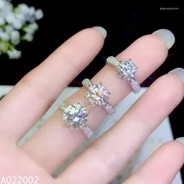 Cluster Rings KJJEAXCMY Fine Jewellery 925 Sterling Silver Inlaid Mosang Diamond Gemstone Ladies Ring Noble Support Detection