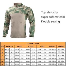 Combat Shirts Rapid Assault Long Sleeve Tactical Shirt Military Airsoft Clothing US Army Camo T Shirt Zipper Hunting Clothing