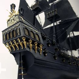 version upgraded Black Pearl sailing ship full interior 135 in of the Caribbean wood model building kit 240319