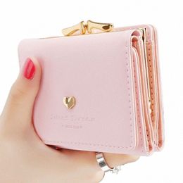 small Women Wallet loving heart Short Women's Wallet Card Holder Girls Mini Woman Fi Lady Coin Purse for Female Clutch Bag n7YA#