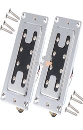 Mini Style Two Line 8 Hole 4 String Electric Bass Humbucker Pickup Chrome8744991