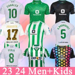 2023 2024 real Betis soccer Jerseys FEKIR isco Manga Corta JOAQUIN B.Iglesias camiseta de futbol Juanmi ESTADIO LA CARTUJA 23 24 ayoze roca special-edition kids