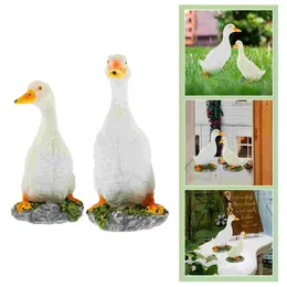 Garden Decorations 2 Pcs Gardening Landscape Resin Sculpture Model Outdoor Ornaments Pond Decor Modeling Fake Prop Simulated Craft