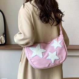 Totes Women Canvas Messenger Bag Versatile Star Shoulder Adjustable Strap Pentagram Satchel Zipper Tote Slouchy Travel