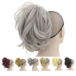 Ponytails Ponytails Soowee Short Curly Hair Piece Grey Claw Ponytail Synthetic Hair Blonde Clip In Hair Hairpiece Pony Tail