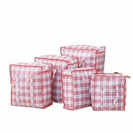 large-capacity Portable PP Woven Bag Household Quilt Storage Bag Dustproof and Moisture-Proof Student Dormitory Moving Packing L0Kf#