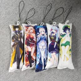 Genshin Impact Wanderer Mini Dakimakura Anime Game Scaramouche 2 Side Small Pillow Pendant Cute Keychain Bag Hanging Ornament