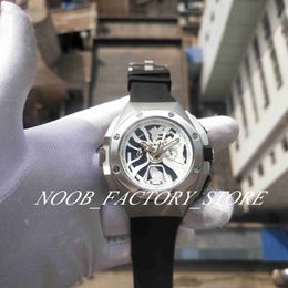 New Po big size Quartz Movement Chronograph Work men White Dial Leather Strap Watch Luminous Wristwatches Diving men's Wat270V