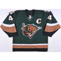 24S 2006-07 #4 Ed Campbell Utah Grizzlies Game MEN'S Hockey Jersey Embroidery Stitched Customise any number and name