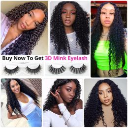 12A Deep Wave Bundles With Closure Frontal Ear to Ear 100% Remy Human Hair Weave Deep Water Wave Curly Hair Extexsions Malaysian