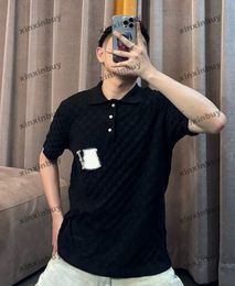 xinxinbuy Men designer Tee t shirt 2024 Italy knit shirt Chessboard grid short sleeve cotton women Grey black Apricot XS-2XL