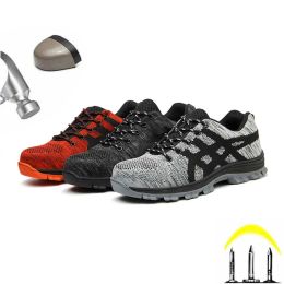 Boots 3650 Work Safety Shoes Steel Toe Men and Women Fashion Antismashing Fashion Boots Black Breathable Comfortable Sports Sneaker