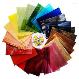 Window Stickers 10x10cm Glass Mosaic Tiles Square Stones Multi Color Diy For Art Craft Making With Box