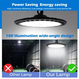 Super Bright LED High Bay Lights 100W 150W 200W Waterproof Commercial Industrial Lighting for Warehouse 220V UFO LED Garage Lamp