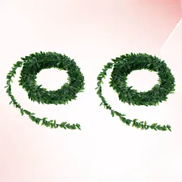 Decorative Flowers 2 Pcs Artificial Vines Rattan Cake Scrapbook Wedding Decoration Fake Wreath For Front Door