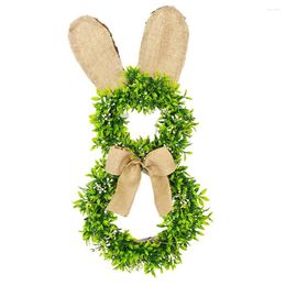 Decorative Flowers Wreath Easter For Living Rooms Offices Plastic Rattan Circle Wall 2024 Ears