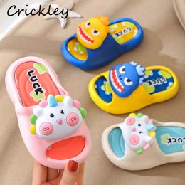 Unicorn Dinosaur 3D Children Slippers Summer Cartoon PVC Slippers for Toddler Kids Bath Pool Non Slip Boys Girls Beach Shoes 240322