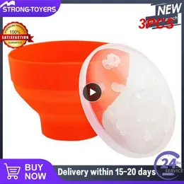 Bowls 3PCS Creative Silicone Popcorn Bowl Foldable Home Microwaveable Maker With Lid Baking Bucket