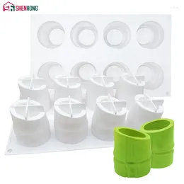 Baking Moulds SHENHONG 8 Holes Bamboo Tube Shape Silicone Cake Mould For Mousse Chocolate Sponge Decorating Moule