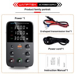 Wanptek adjustable DC power supply 30V 10A laboratory programmable power supply 60V 5A USB power supply short circuit alarm