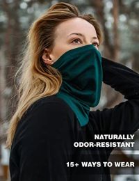 Unisex 100% Merino Wool Neck Gaiter Face Mask Neck Warmer for Men Women Merino Wool Tube Scarf Thermal Ski Neck Cover Headwear