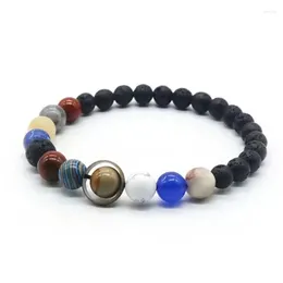 Strand 2024 Trendy Galaxy Solar System Bracelet Milky Way 6mm 8mm Stone Bead Starry Sky Men&Women Charm Sexy Exquisite Gift