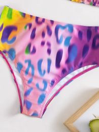 3 Pieces Leopard High Waist Bikini Triangle Swimsuit Top Halter Swimwear Women 2023 Bathing Swimming Suit Female Beachwear