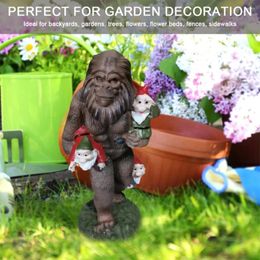 Garden Decorations Gorilla Statue Resin Outdoor Funny Black Elf Miniatures For Patio Lawn Yard Art Decoration