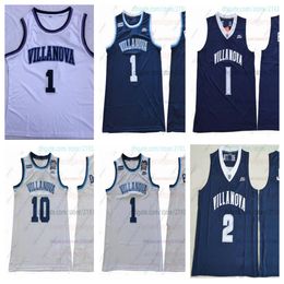 NCAA Villanova Wildcats College-Basketballtrikots 10 Donte DiVincenzo 25 Mikal Bridges 15 Ryan Arcidiacono 1 Jalen Brunson Weiß genäht