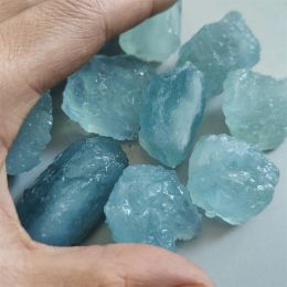 Natural Decor Aquamarine Quartz Beryl Gemstone Crystal Stone Mineral Specimen Hand-carved Materials for Jewellery Making