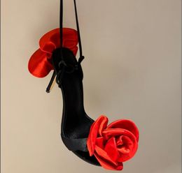 Magda Butrym Sandali con stiletto rosa perla sintetica Scarpe eleganti da festa Cinturino alla caviglia in vera pelle Punta aperta Tacchi alti Sandali firmati di lusso per scarpe da sposa da donna