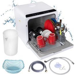 Compact Portable Tabletop Dishwasher with Built-In Water Tank, 5 Cleaning Modes, and Dry Heating Elements - Perfect for Small Spaces