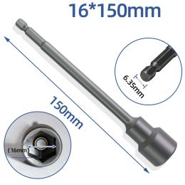 150mm Long 6mm-19mm Screw Metric Driver Tool Set Adapter Drill Bit 5 To 13mm Hexagonal Shank Hex Nut Socket Screw Tool