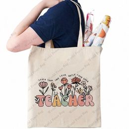 teach Them, Love Them, Watch Them Grow Pattern Tote Bag, Floral Teacher Shoulder Bag Tote Bag, Gifts For Teachers c8pA#