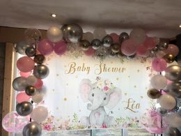 Yeele Newborn Elephant Birthday Party Flowers Photocall Baby Shower Banner Backgrounds Indoor Photographic Studio Backdrop
