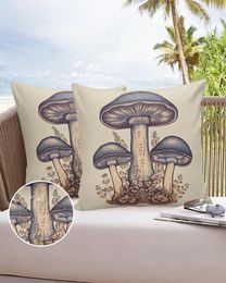 Pillow Case Mushrooms Leaves Waterproof Pillowcase Home Sofa Office Throw Car Cushion Cover Decor