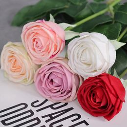 Decorative Flowers Artificial Rose Flower Yard Multicolor For Home Living Room Wedding Decor Garden Cloth 43cm Multipurpose