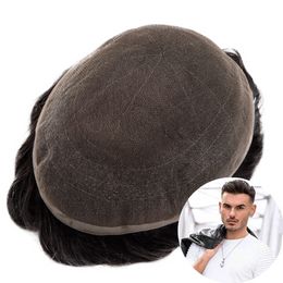 Men Toupee Full Lace Base Human Hair Systems Unit Men's Wig Breathable Male Capillary Prothesis Natural Wig For Men