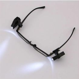 2pcs/set Adjustable Mini Flashlight Universal Glasses Reading Lamp Eyeglass Clip Lantern Eyeglass Flexible Book Reading Light