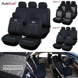 Upgrade AUTOYOUTH Sports Covers Universal Fit Most Brand Vehicle Seats Car Protector Interior Accessories Black Seat Cover