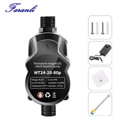 FARANLI MT24V-20-80p Mini Automatic Shower Booster Pump Lift Water Pressure Household Heater Boost for Home Fast IP65 Black