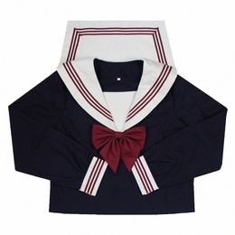 lolita UNIFORM SUITS RED 3 LINES Japanese JK UNIFORM Set Girls student School Women Novelty Sailor Suits SCHOOL Uniform JKL030 C8Gv#