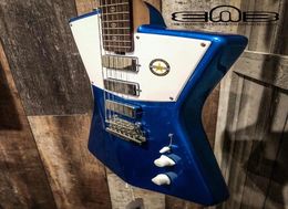 Promotion Sterling by STV60 ST Vincent Signature Vincent Blue Electric Guitar Bevel Top 3 Mini humbucker Pickups Tremolo Bridg2414325